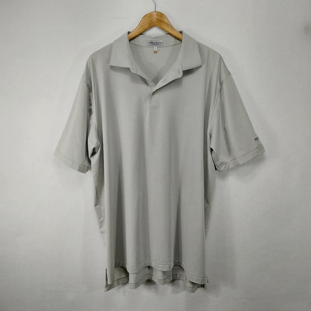 Peter Millar Shirt Mens XXL Golf Summer Comfort Gray Polo Striped Casual